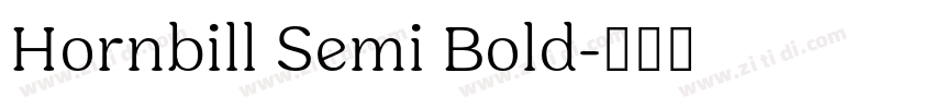 Hornbill Semi Bold字体转换